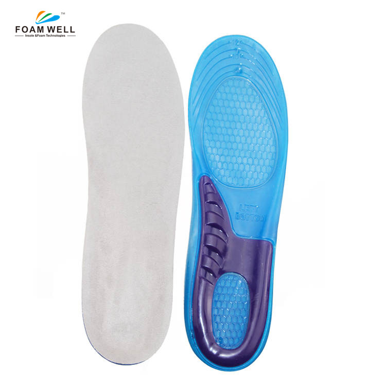 Plantillas para zapatos deportivos plantares de pies planos FM-81 con soporte de arco para hombres y mujeres insertos para aliviar el dolor de absorción de choque de Gel de longitud completa